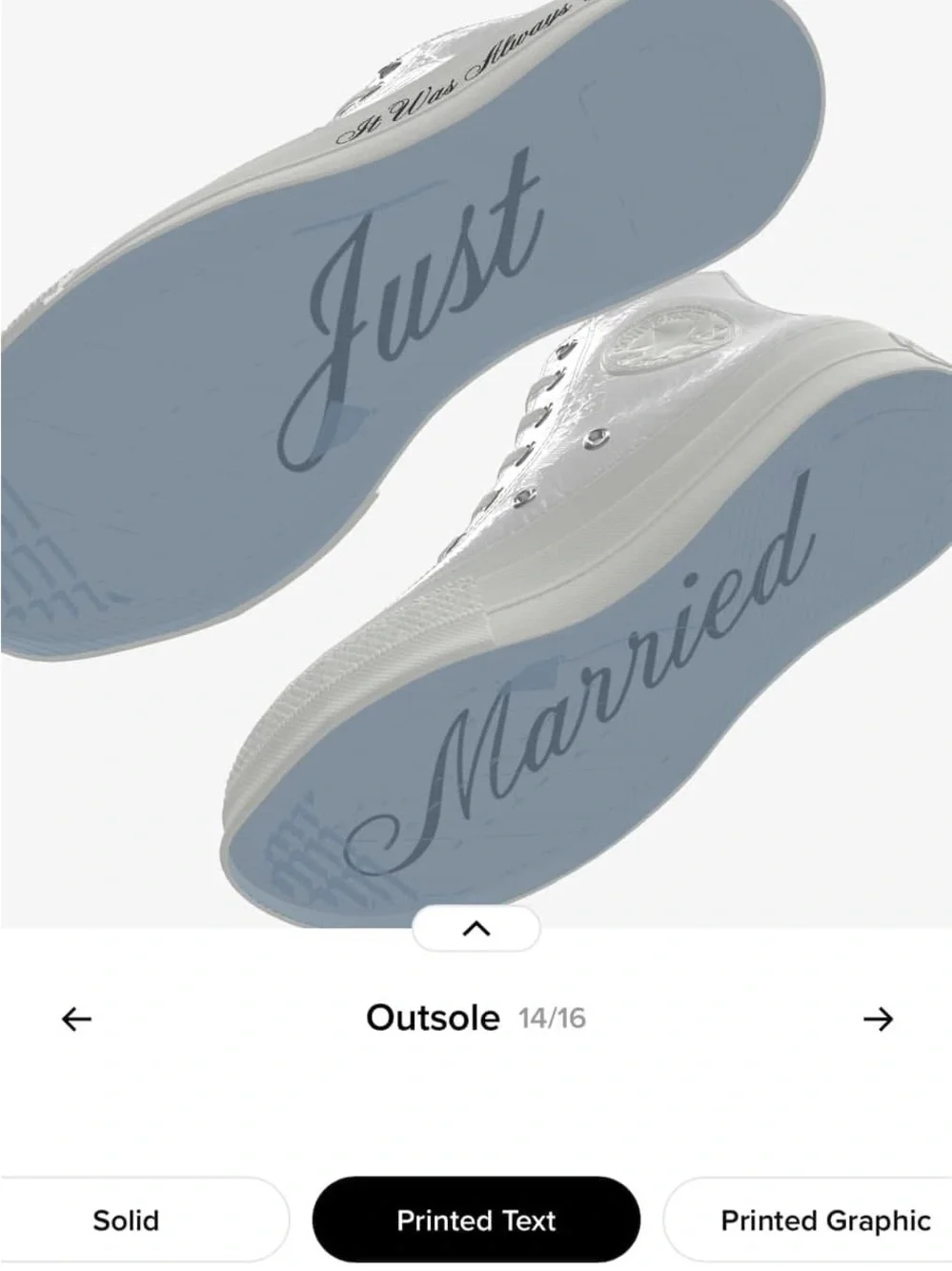 Converse Custom White High-Top Platform Sneaker with Script Midsole size 8.5